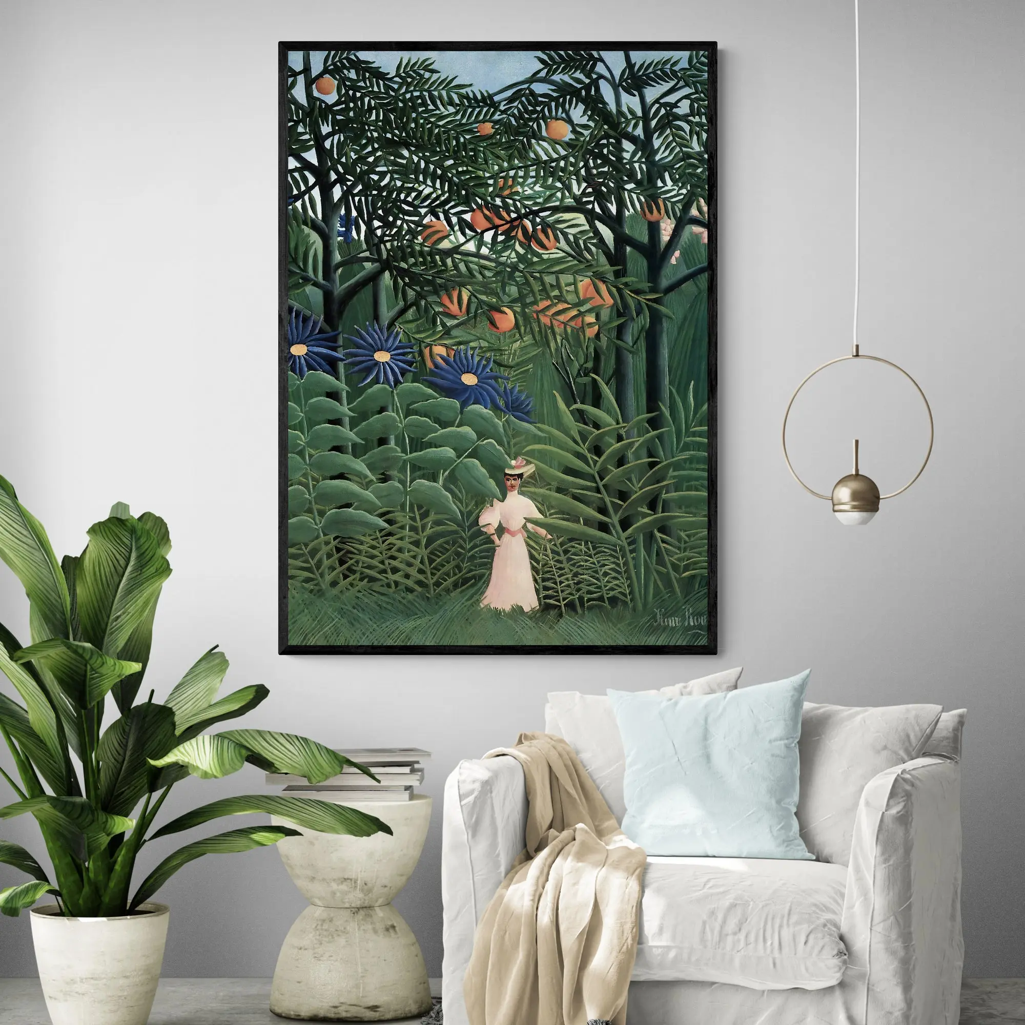 Woman Walking In Forest by Henri Rousseau